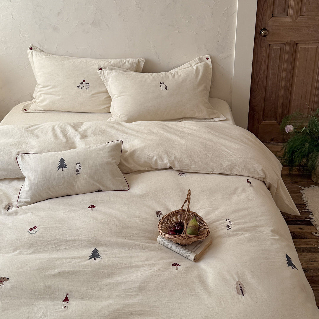 Bedding set made of cotton-linen blend