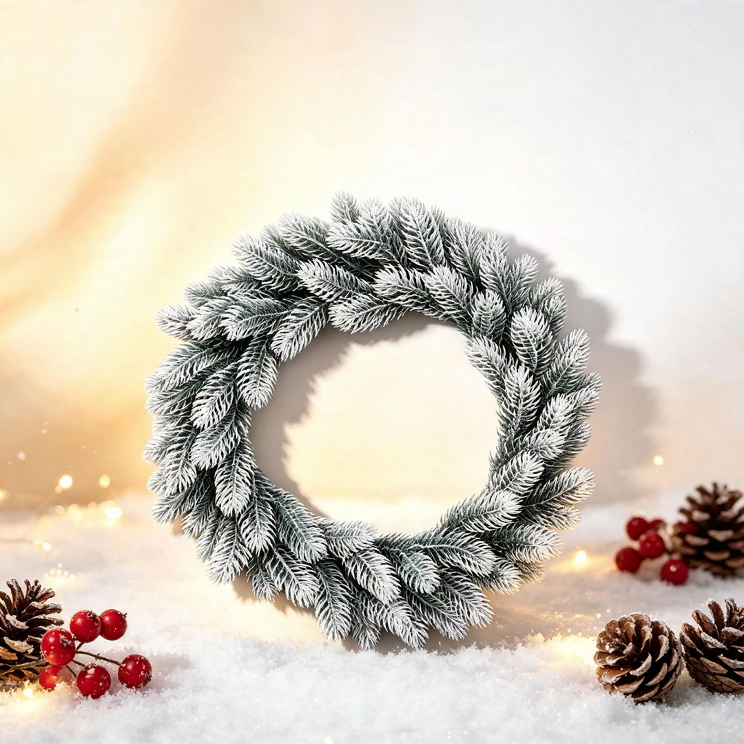 Artificial Christmas wreath with pine needles for indoor and outdoor