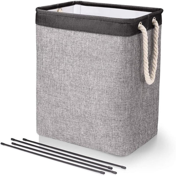 Foldable fabric laundry basket, bathroom
