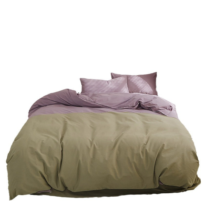 Nordic cotton bedding set, brushed, solid color