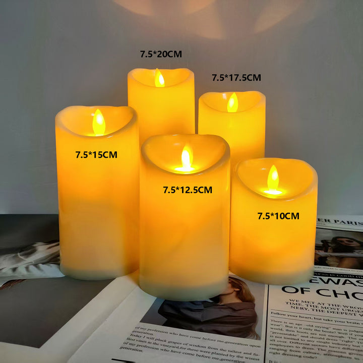 LED Real Wax Look Candle, cylindrical