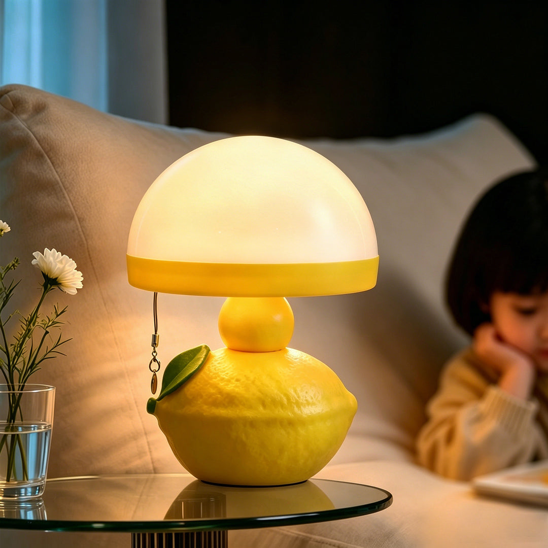 Table lamp lemon, modern, with pull cord