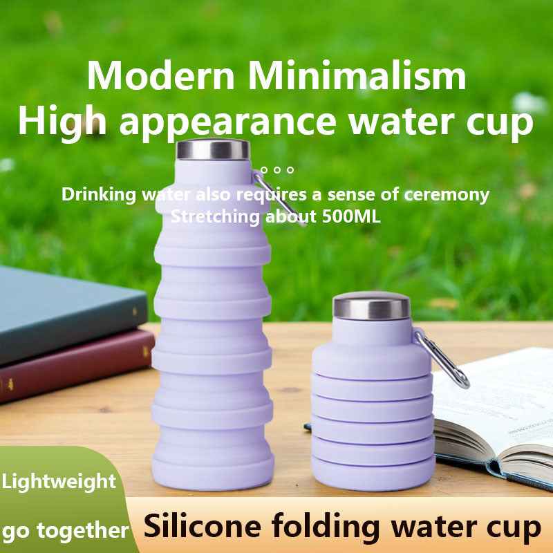 Foldable silicone water bottle 500 ml
