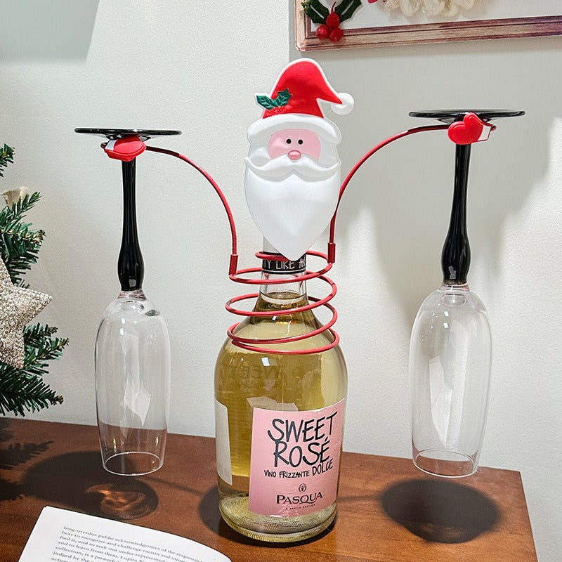 Christmas metal wine bottle holders