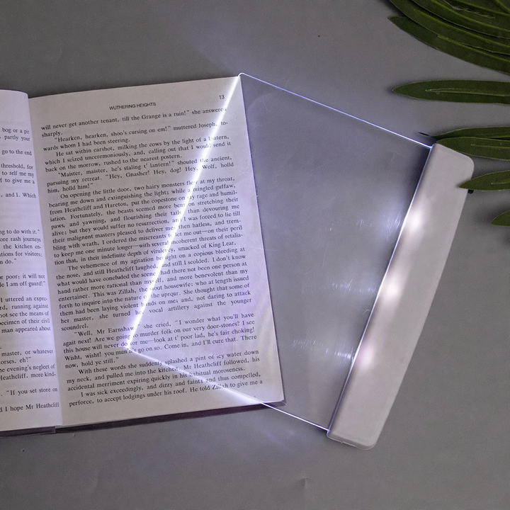 Flat LED reading lamp for books