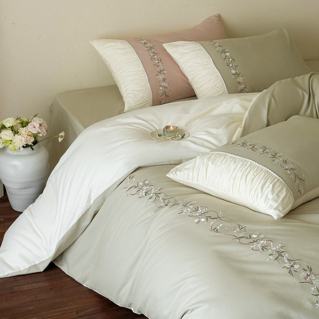 Bedding set, 100 count long staple cotton, brushed