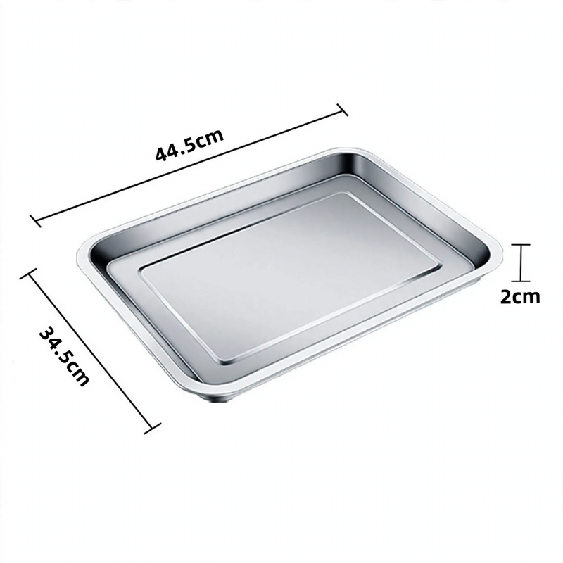 Stainless steel serving tray, square