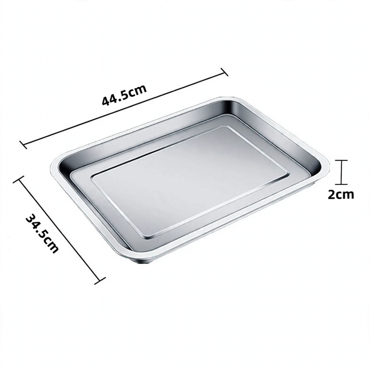 Stainless steel serving tray, square