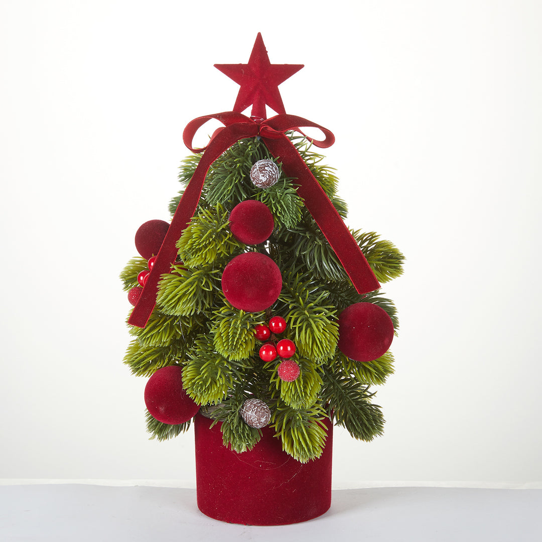 Mini Christmas tree in wooden barrel, 35 cm