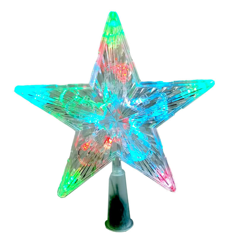 Transparent LED Christmas Tree Top Star, battery-operated