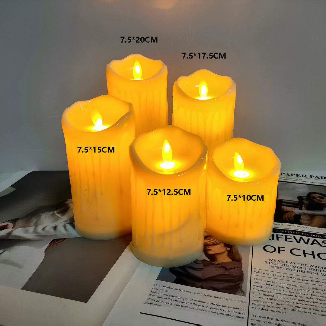 LED Real Wax Look Candle, cylindrical