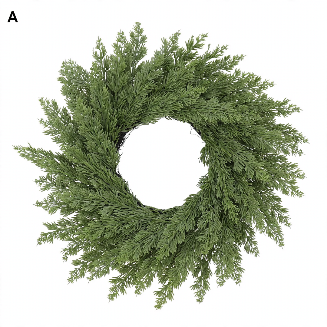 Christmas wreath made of cypress branches and fir needles