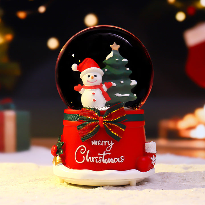Christmas snow globe with music and light