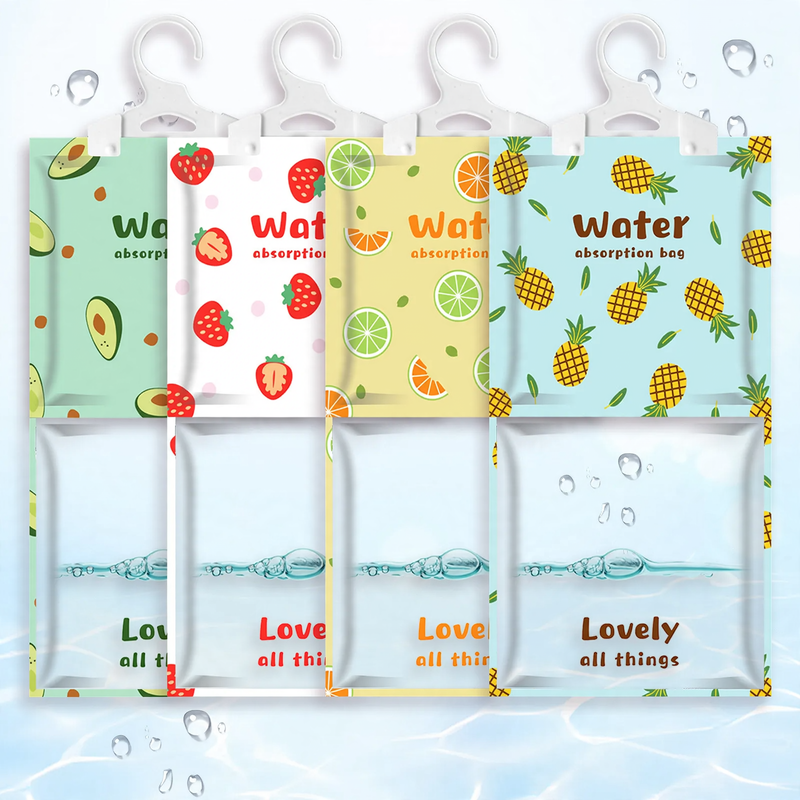 Hanging dehumidifying bag against moisture