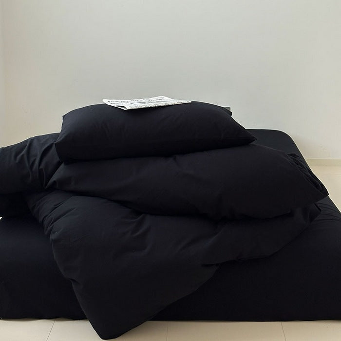 Bedding set made of washed cotton, striped