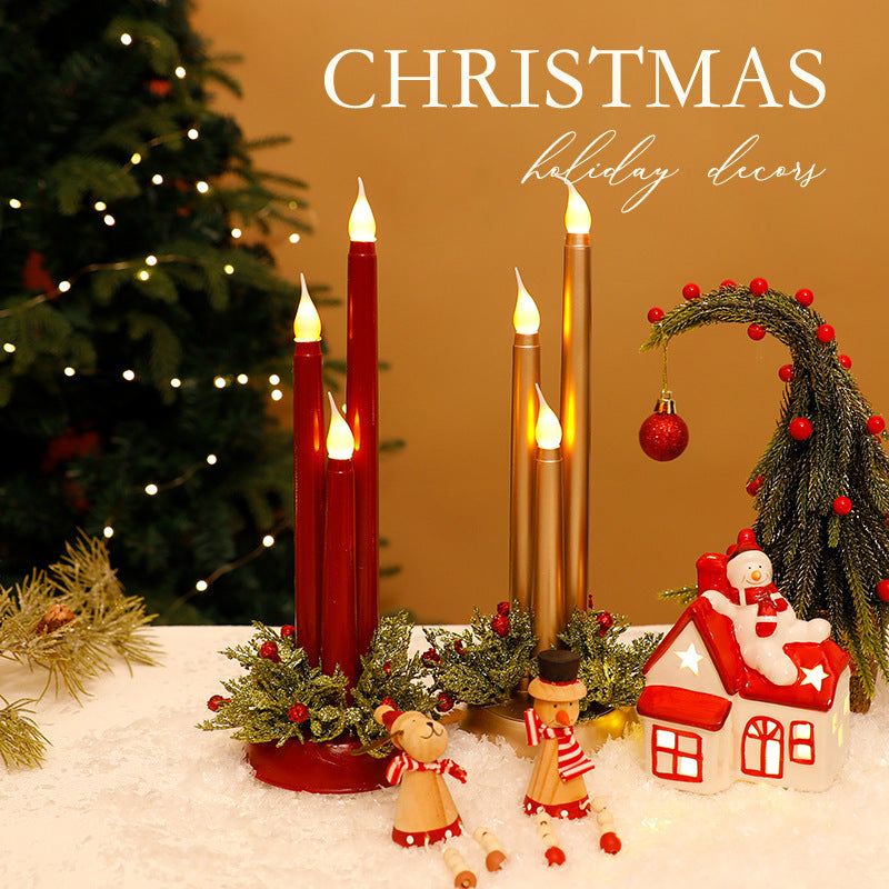 Decorative LED Christmas candle holder