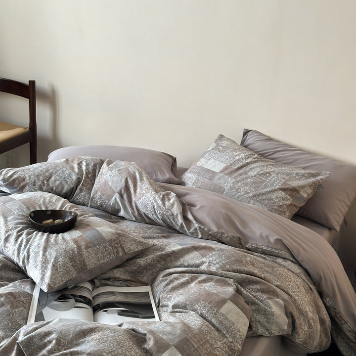 Long-staple cotton bedding, 4-piece, color weaving