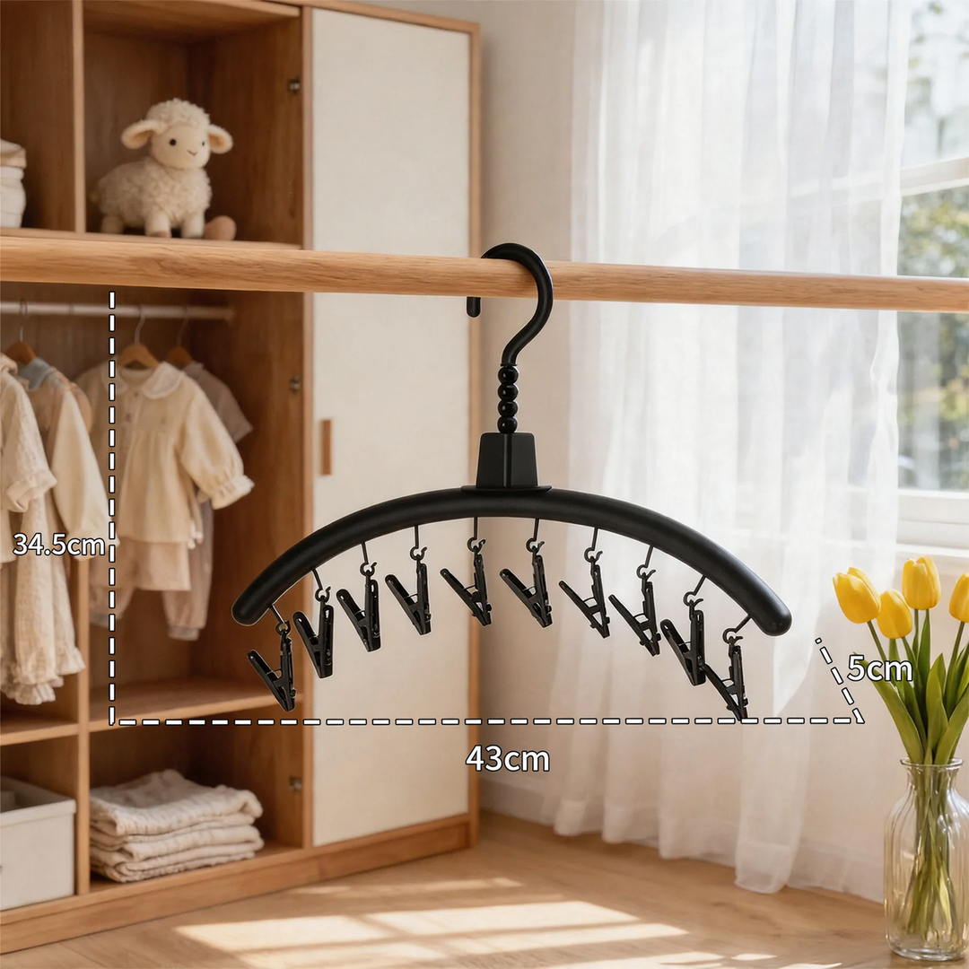 Cartoon clothes dryer with clips