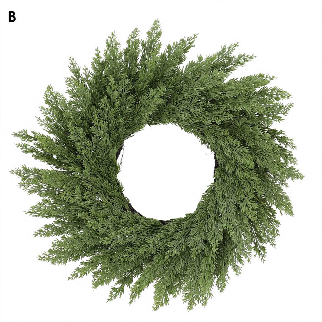 Christmas wreath made of cypress branches and fir needles