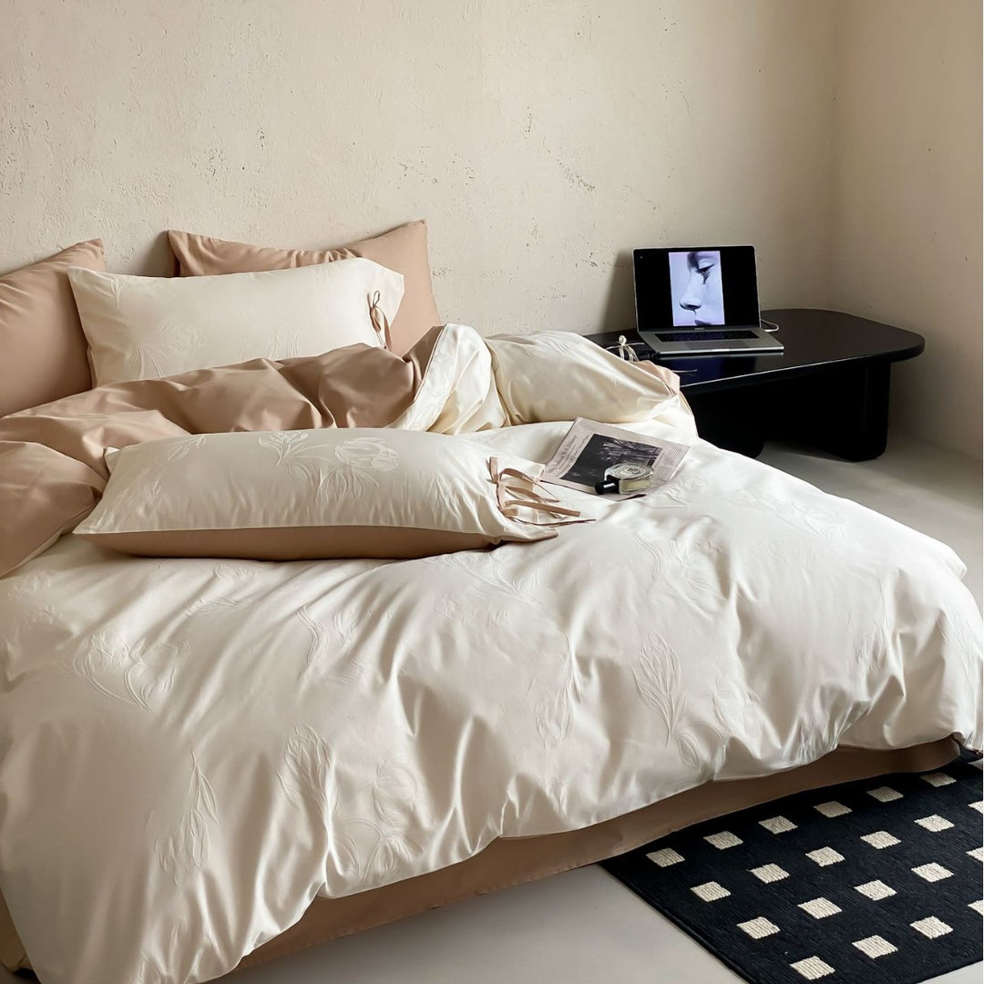 High-quality cotton bedding set with jacquard weaving