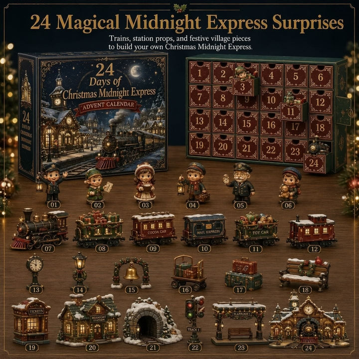 Christmas Village Advent Calendar, Acrylic Hanging Decoration