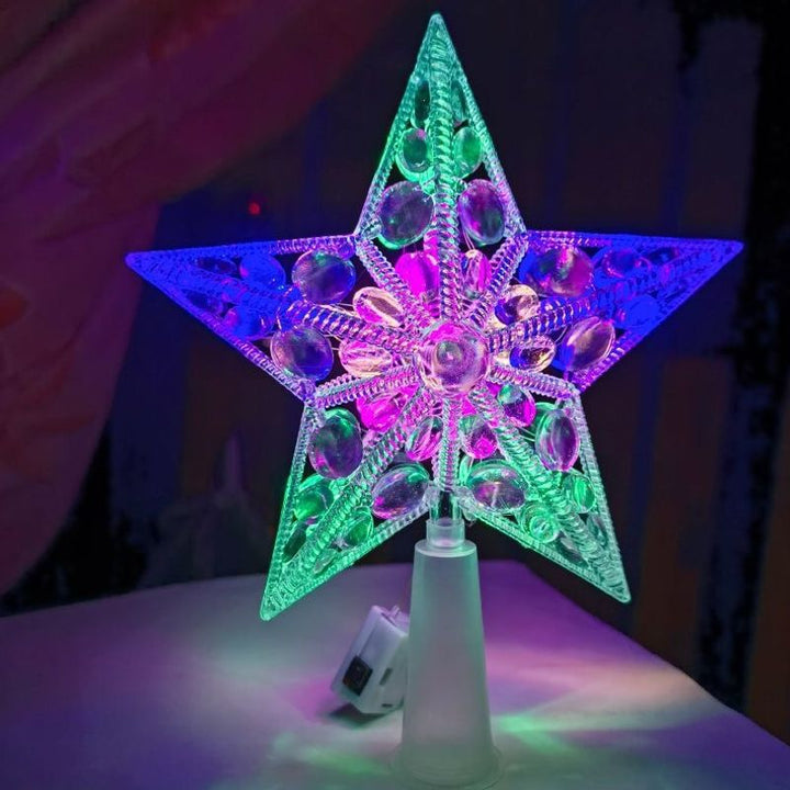 Illuminated Christmas tree topper with lighting modes