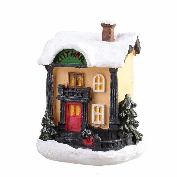Illuminated Christmas house made of resin