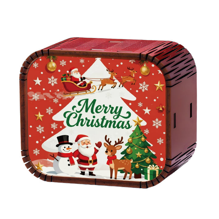 Wooden mini music box, Christmas edition