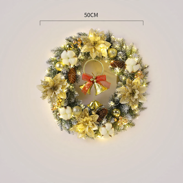 Decorative Christmas wreath with lighting