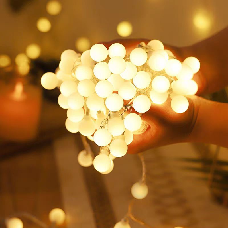 LED string lights with balls for atmospheric decoration