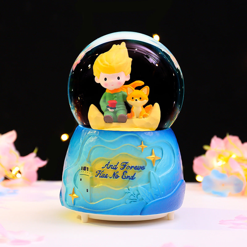 Fairy-tale snow globe with music and light