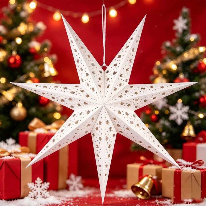 Decorative paper star for hanging