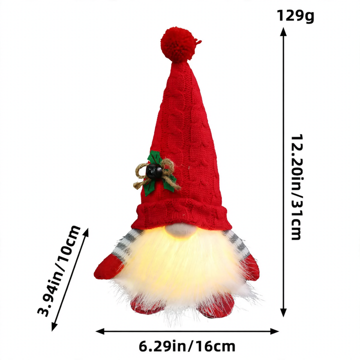 Glowing Christmas Gnome with Sequin Hat