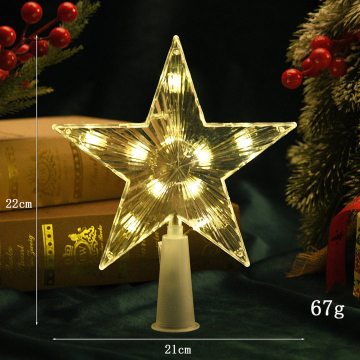 Illuminated 3D Christmas tree star made of plastic
