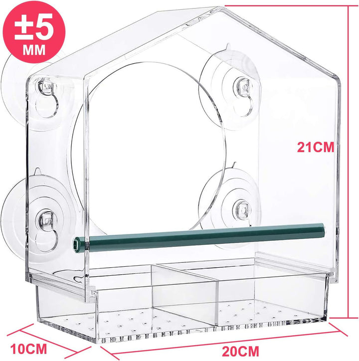 Birdhouse feeding station made of acrylic