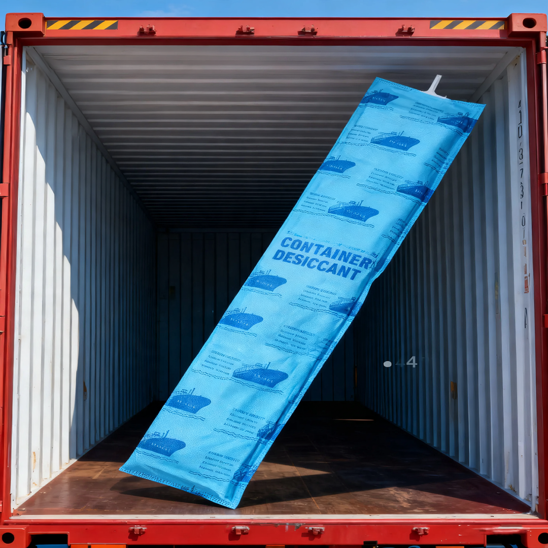Calcium chloride desiccant for containers and storage