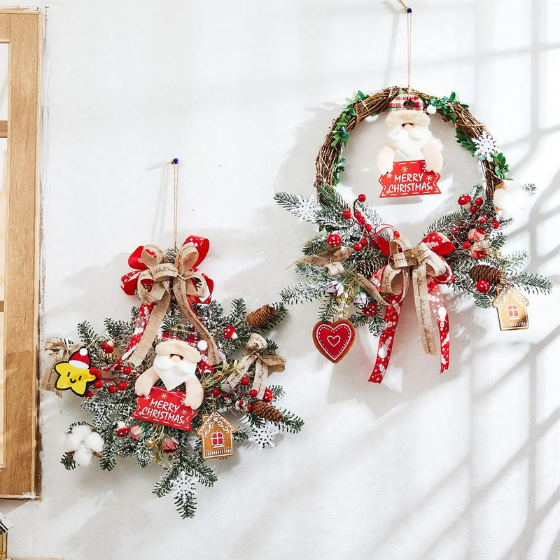 Christmas wreath with natural elements, European style