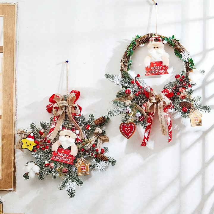Christmas wreath with natural elements, European style