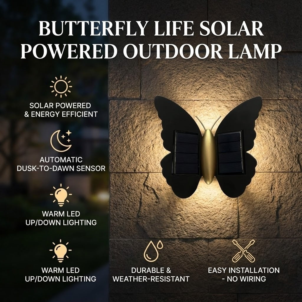 Butterfly Life Solar Powered Outdoor Lamp | Stornfield