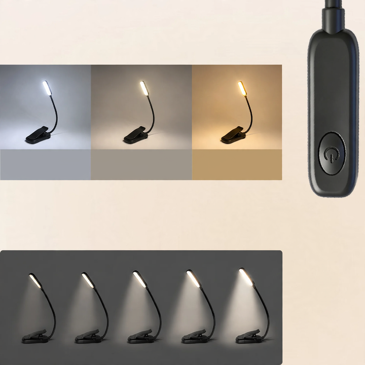 Portable LED book clip with 9 LEDs