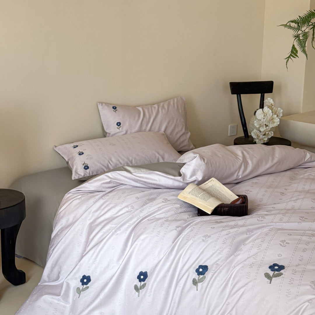 Cotton bedding set, jacquard, fleece finish