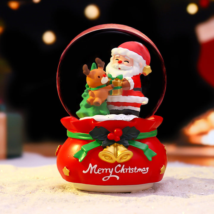 Christmas snow globe with music and light
