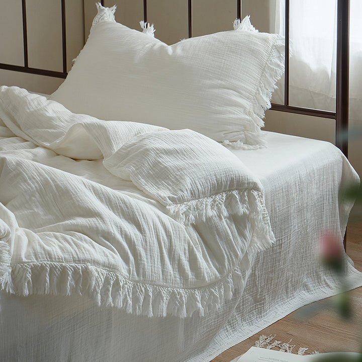 Cotton bedding set, double gaze, French style