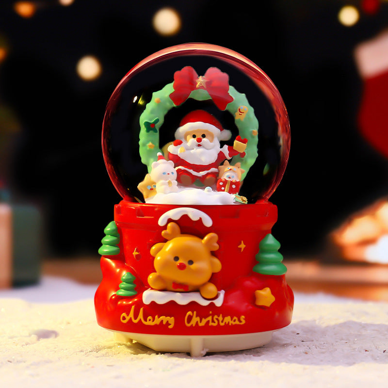 Christmas snow globe with music and light