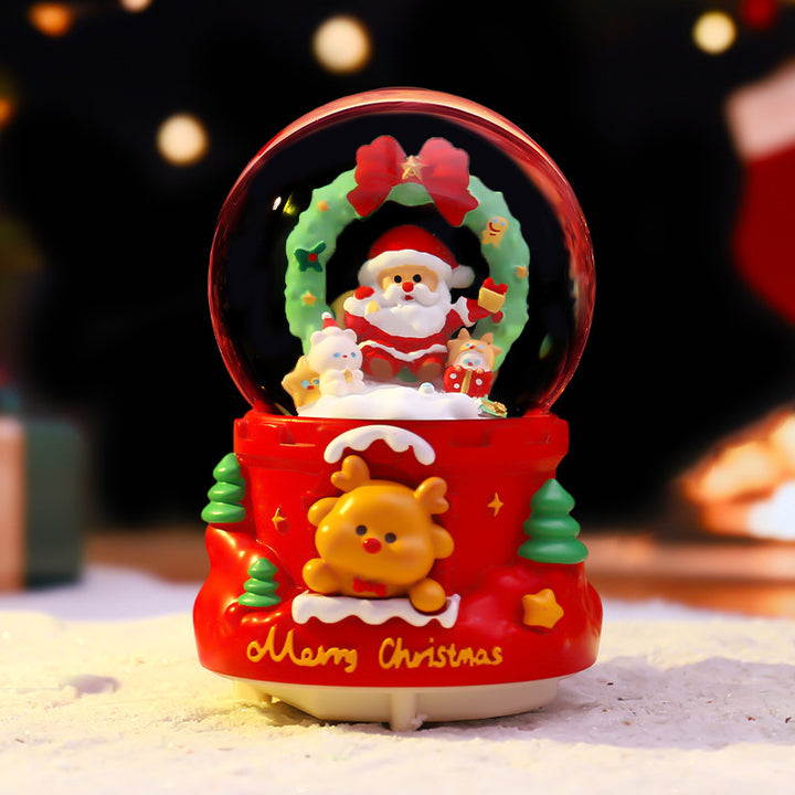 Christmas snow globe with music and light