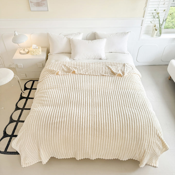 Fluffy flannel throw blanket, solid color, various sizes