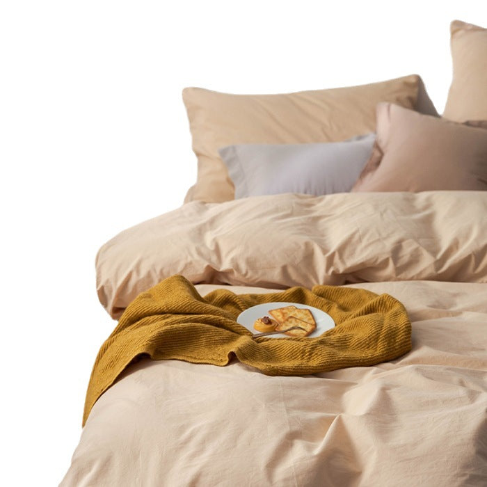 Minimalist Cotton Bedding Set, 4-piece