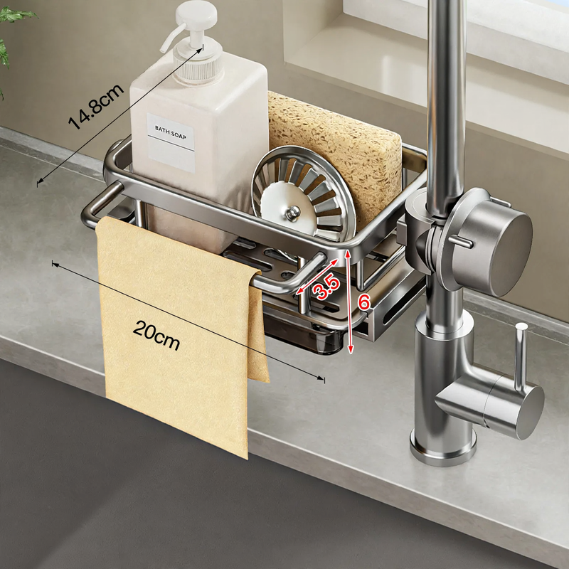 Draining rack for sink with aluminum frame