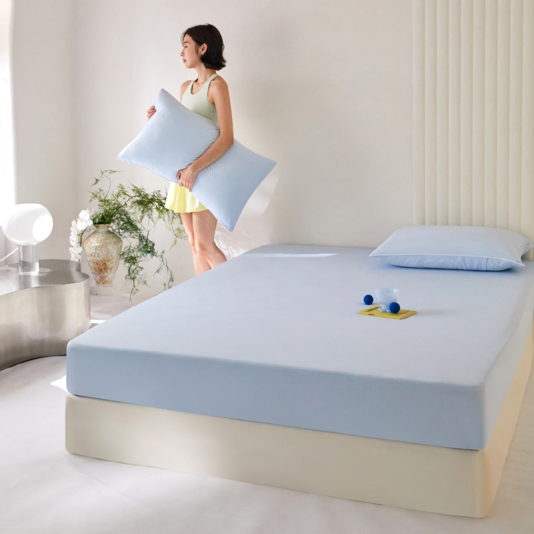 Coolable fitted sheet, solid color, 0.9 m
