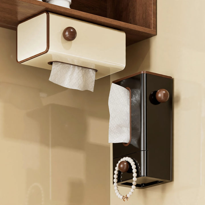 Wall-mounted tissue box, plastic